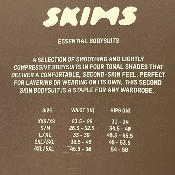 SKIMS Essential Crew Neck Long Sleeve‎ Bodysuit Smokey Quartz 4X/5X - Picture 9 of 11